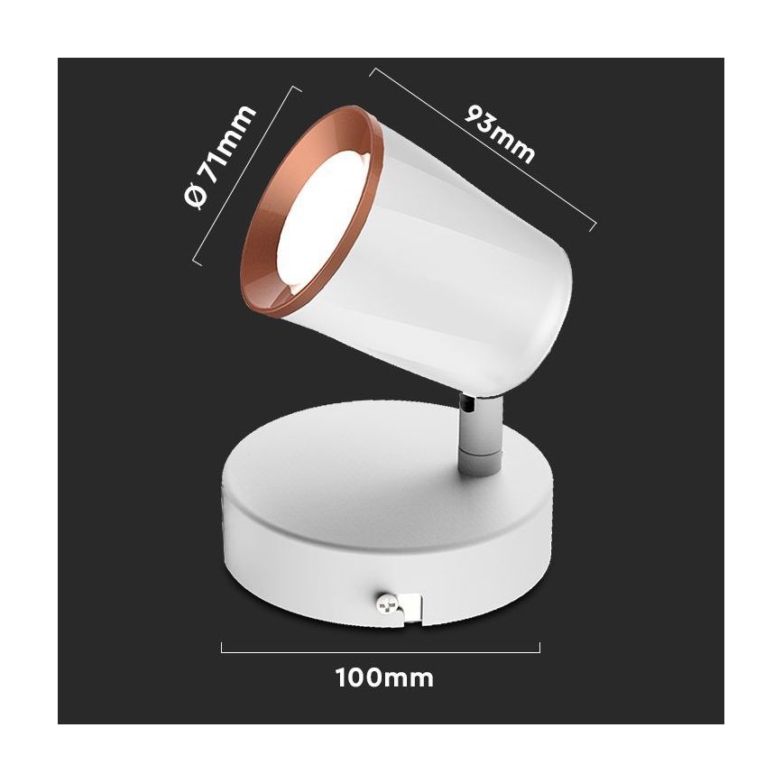 LED Stenski reflektor LED/5W/230V 3000K bela