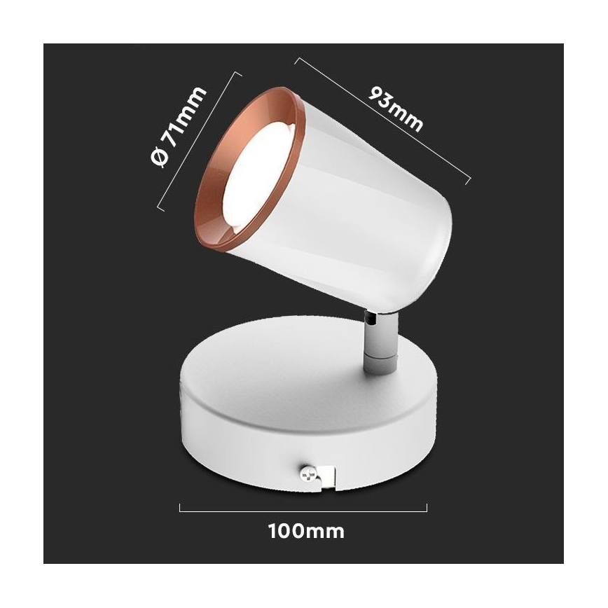 LED Stenski reflektor LED/5W/230V 4000K bela