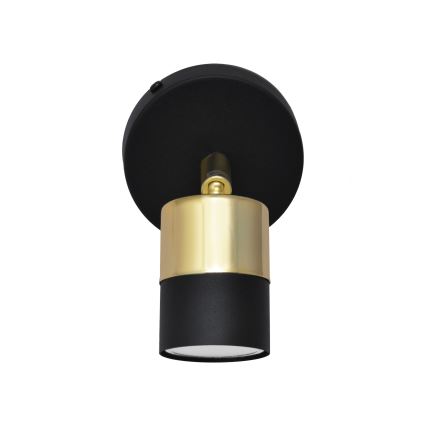 LED Stenski reflektor TUBSSON 1xGU10/4,8W/230V črna/zlata