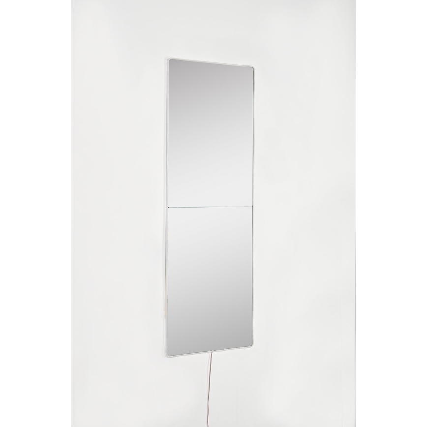LED Stensko ogledalo z osvetlitvijo RECTANGULAR 80x20 cm bela