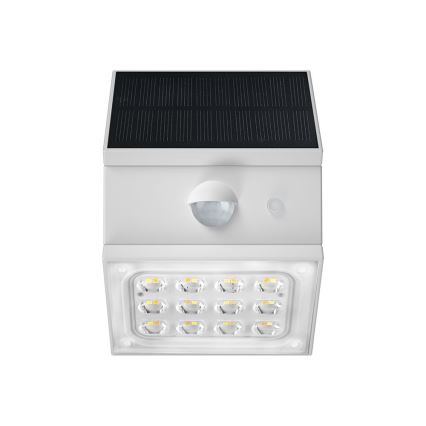 LED stensko solarno svetilo s senzorjem LED/2,5W/3,7V 3000/4000/6000K IP65 1200 mAh bela