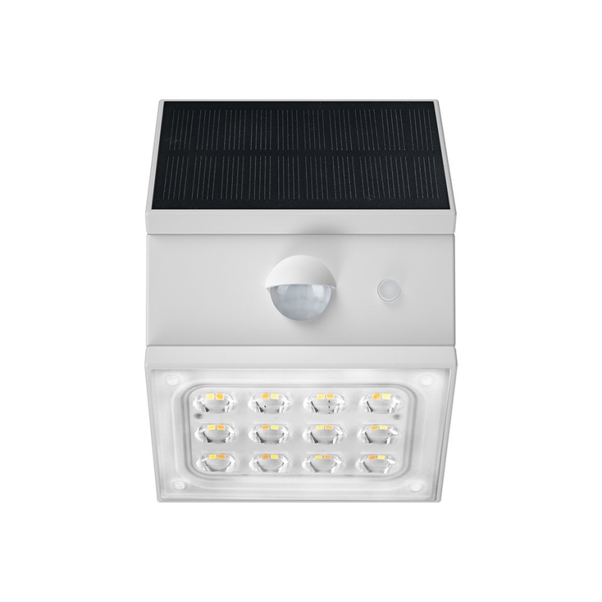 LED stensko solarno svetilo s senzorjem LED/2,5W/3,7V 3000/4000/6000K IP65 1200 mAh bela
