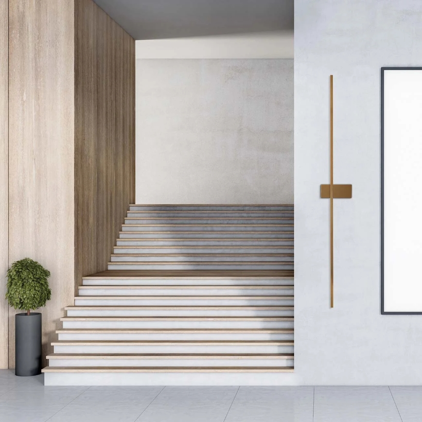 LED stensko svetilo AISHA LED/20W/230V 4000K 120 cm zlato