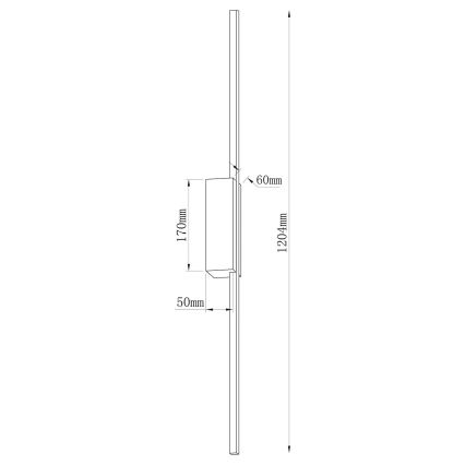 LED stensko svetilo AISHA LED/20W/230V 4000K 120 cm zlato