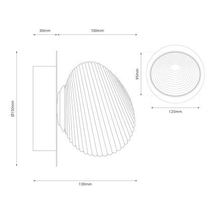 LED stensko svetilo BOLLA LED/3W/230V zlato/dimno bež