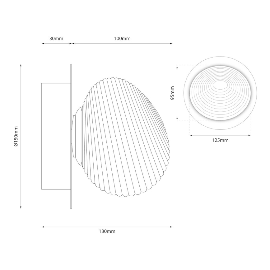 LED stensko svetilo BOLLA LED/3W/230V zlato/dimno bež