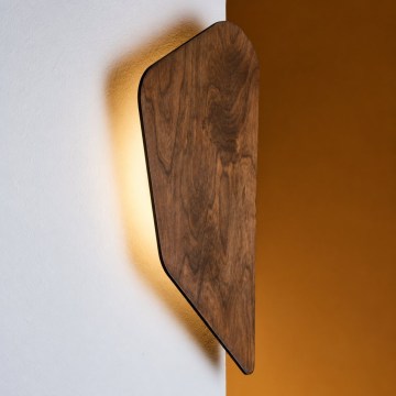 LED stensko svetilo BUTTON LED/4W/230V 33x16,5 cm dekor oreh