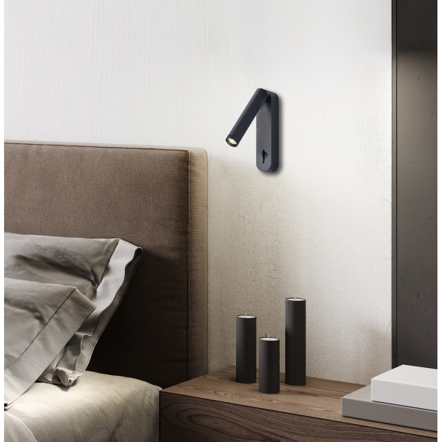 LED stensko točkovno svetilo ABRIEL LED/6W/230V črna