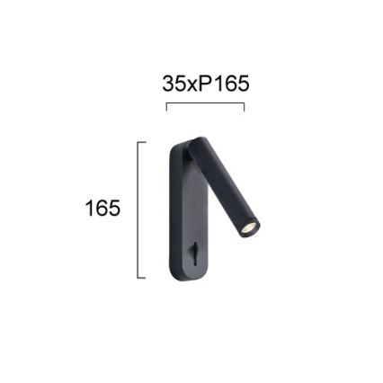 LED stensko točkovno svetilo ABRIEL LED/6W/230V črna