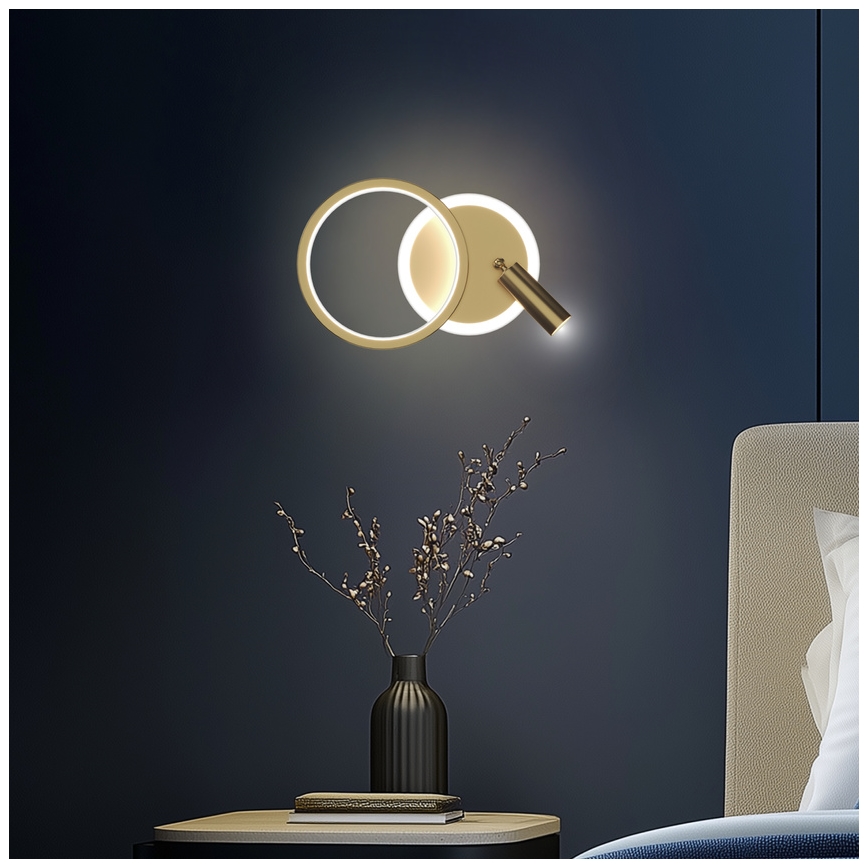 LED stensko točkovno svetilo MONET LED/15W/230V zlato