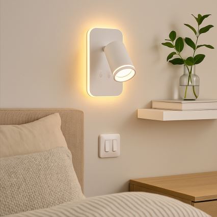 LED stensko točkovno svetilo PIPE 1xGU10/10W/230V + LED/6W bela
