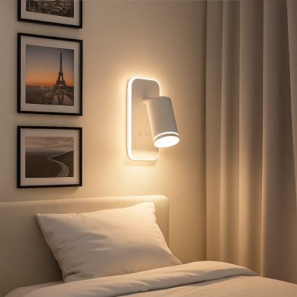 LED stensko točkovno svetilo PIPE 1xGU10/10W/230V + LED/6W bela
