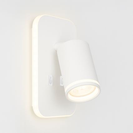 LED stensko točkovno svetilo PIPE 1xGU10/10W/230V + LED/6W bela