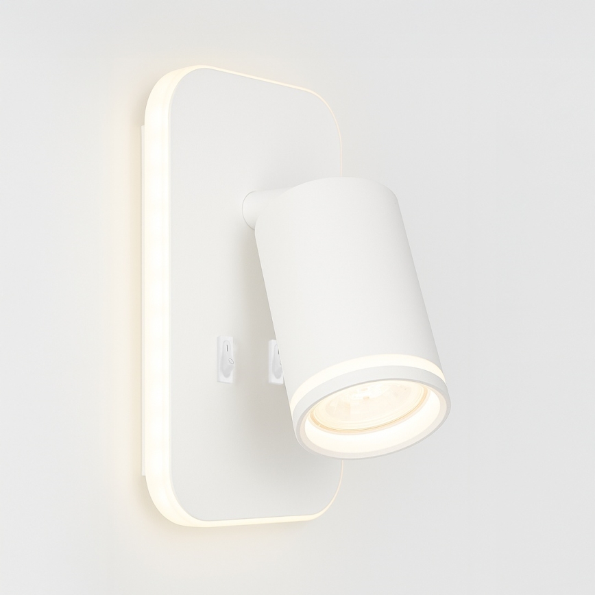 LED stensko točkovno svetilo PIPE 1xGU10/10W/230V + LED/6W bela