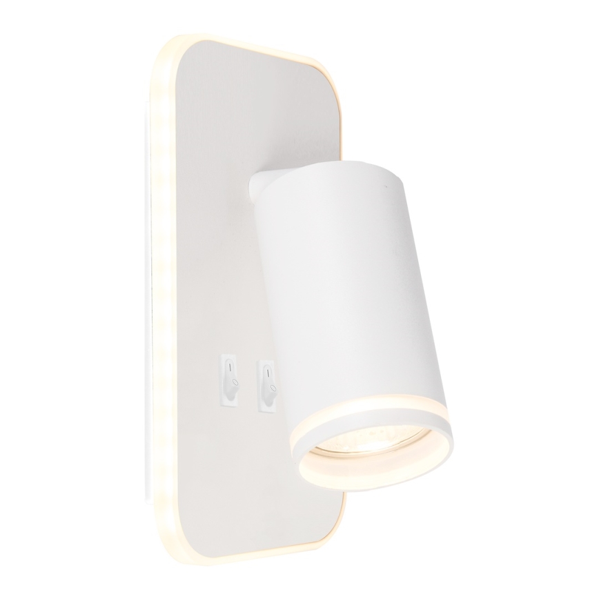 LED stensko točkovno svetilo PIPE 1xGU10/10W/230V + LED/6W bela