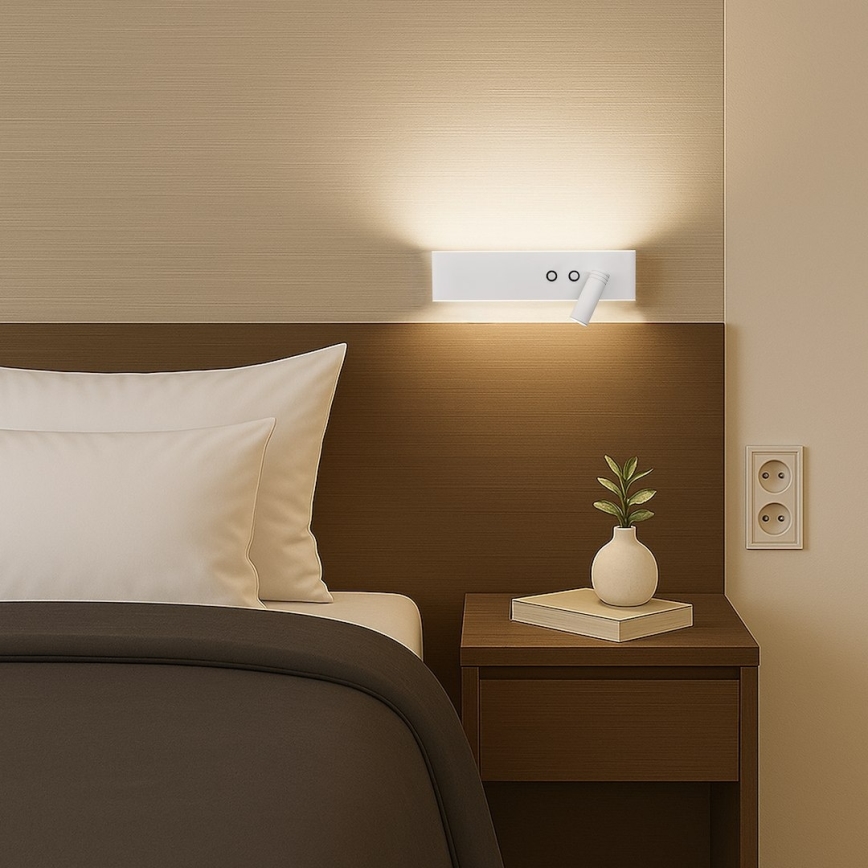 LED stensko točkovno svetilo RESORT LED/10W/230V + LED/3W, bela, desna