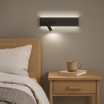 LED stensko točkovno svetilo RESORT LED/10W/230V + LED/3W črna leva
