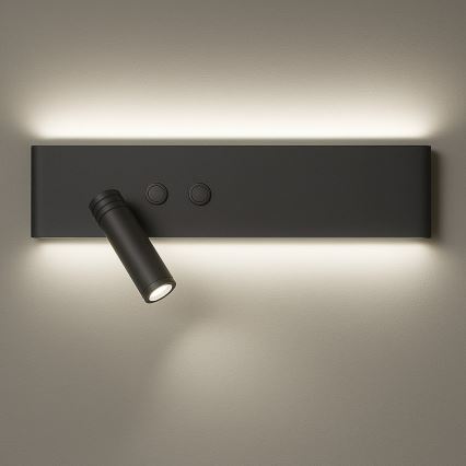 LED stensko točkovno svetilo RESORT LED/10W/230V + LED/3W črna leva