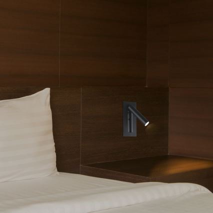 LED stensko usmerjeno svetilo LED/2W/230V 3000K črno