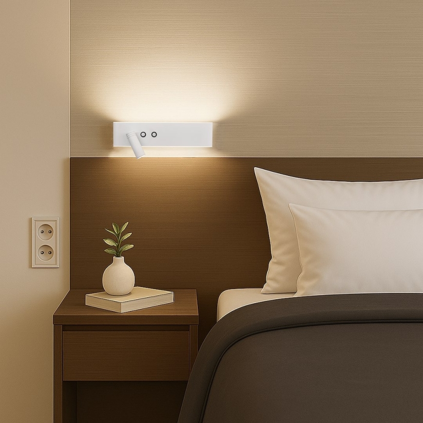 LED stensko usmerjeno svetilo RESORT LED/10W/230V + LED/3W belo levo