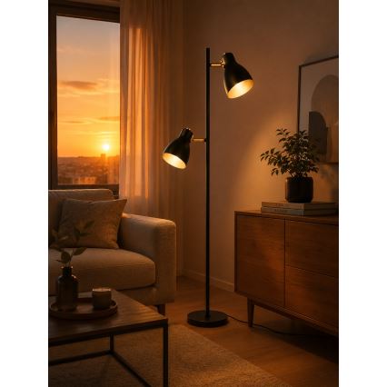 LED stoječa svetilka 1xE27/7W/230V 2700K črna