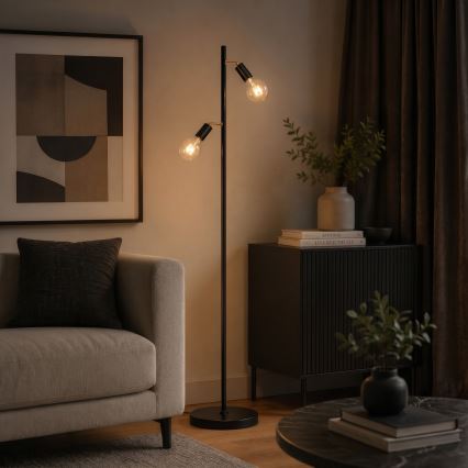 LED stoječa svetilka 2xE27/7W/230V 2000K črna/zlata