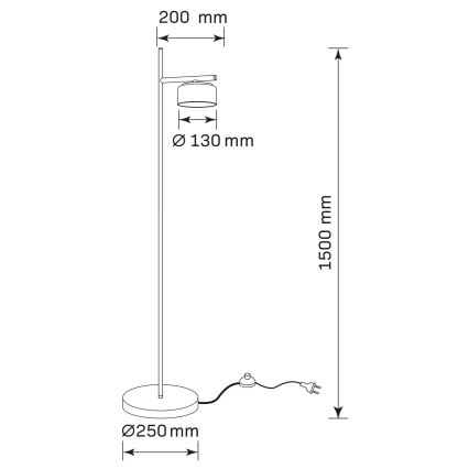 LED stoječa svetilka OFELIA 1xGX53/6W/230V črna/zadimljena