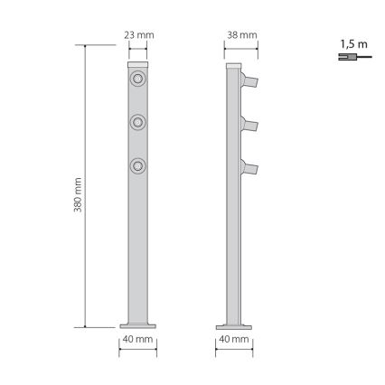 LED Stoječa svetilka PICCO 3xLED/5,4W/500mA