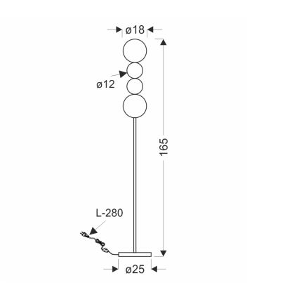 LED stoječa svetilka PLAYA LED/15W/230V črna