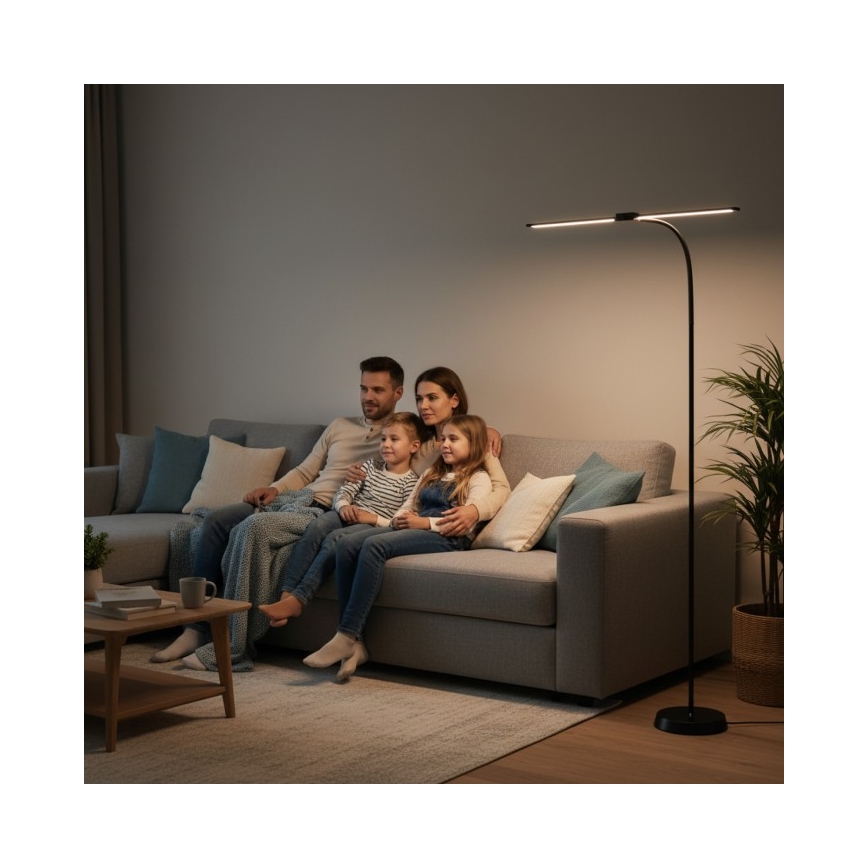 LED stoječa svetilka TEILO s funkcijo zatemnitve LED/14W/230V 3000/4000/6000K črna