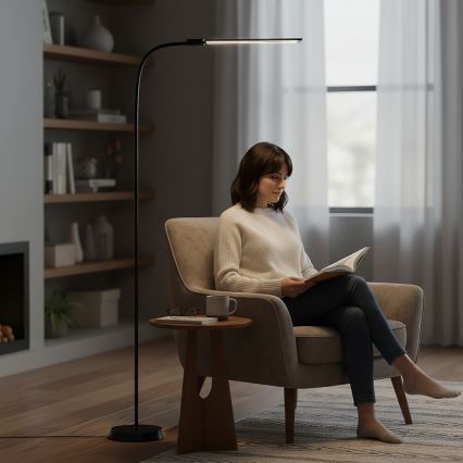LED stoječa svetilka TEILO s funkcijo zatemnitve LED/14W/230V 3000/4000/6000K črna