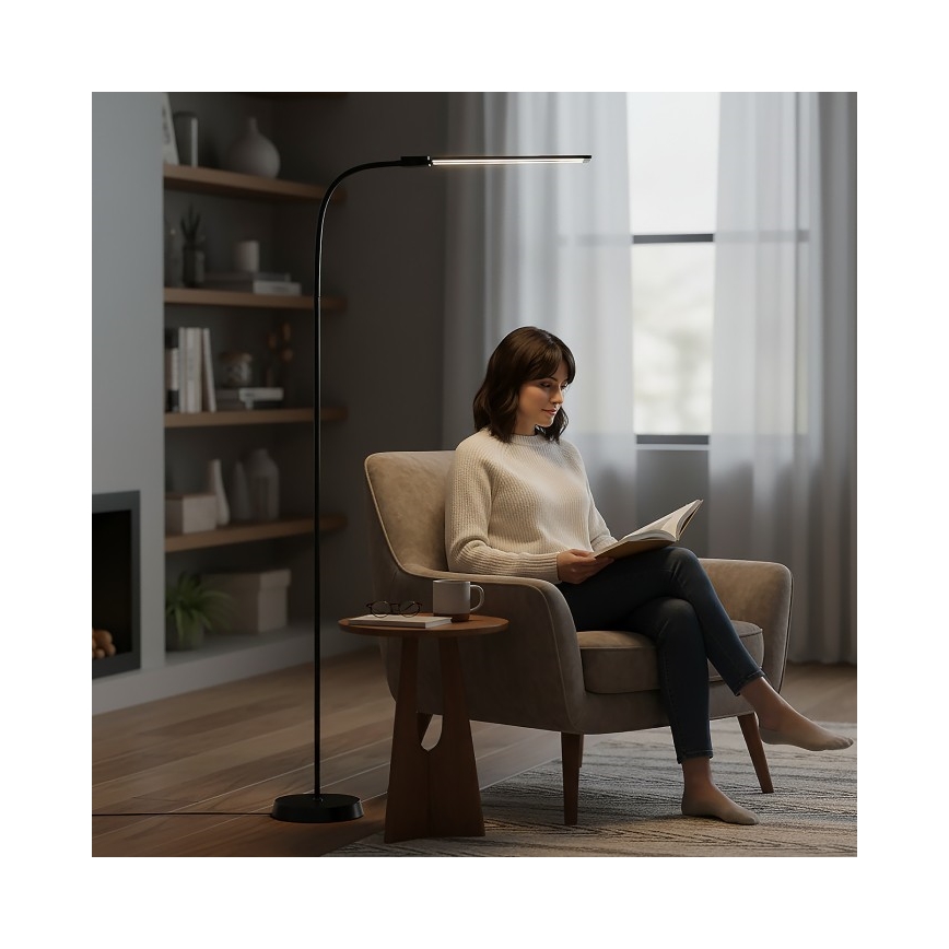 LED stoječa svetilka TEILO s funkcijo zatemnitve LED/14W/230V 3000/4000/6000K črna