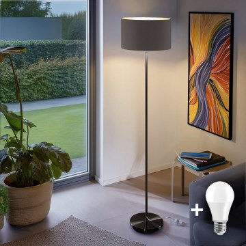 LED stoječa svetilka TUNJA 1xE27/20W/230V premer 38 cm črna/taupe