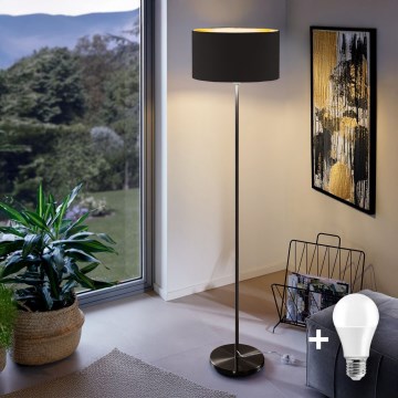 LED stoječa svetilka TUNJA 1xE27/20W/230V, Ø 38 cm, črna