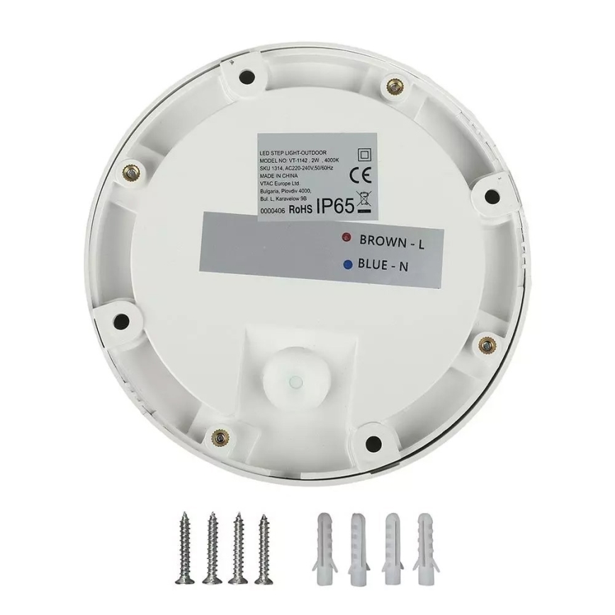 LED Stopniščna svetilka 1xLED/2W/230V 3000K IP65