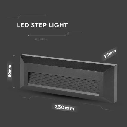 LED Stopniščna svetilka 1xLED/3W/230V 3000K IP65