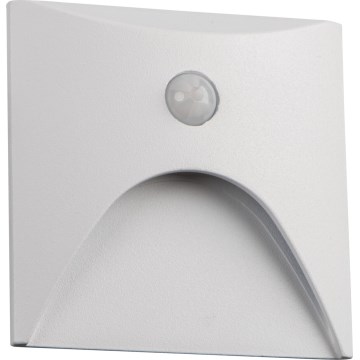 LED stopniščna svetilka EXIN s senzorjem gibanja in senzorjem za temo LED/2,5W/230V 3000K IP65 bela, kvadratna