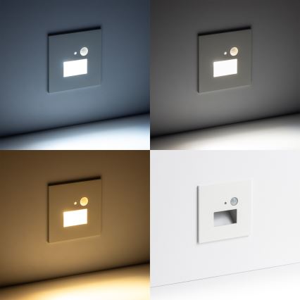 LED svetilka za stopnice s senzorjem gibanja in mraka LED/1,5W/230V 3000/4000/6000K bela