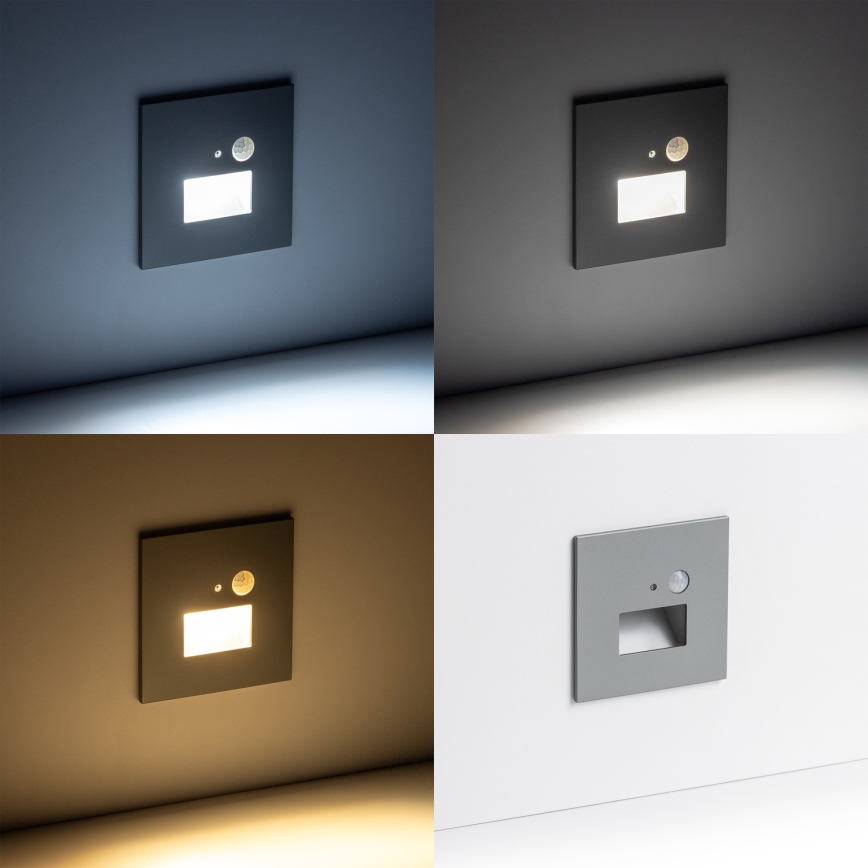 LED Stopniščna svetilka s senzorjem gibanja LED/1,5W/230V 3000K/4000K/6500K