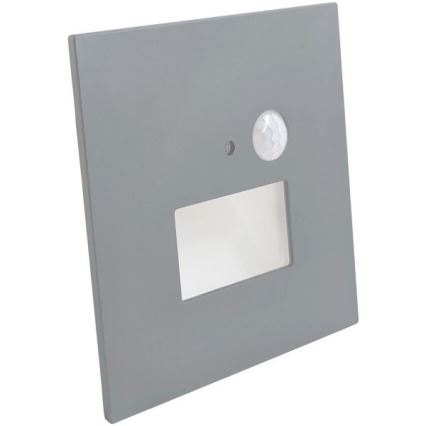 LED svetilka za stopnice s senzorjem gibanja in senzorjem mraka LED/1,5W/230V 3000/4000/6000K srebrna