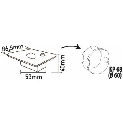 LED svetilka za stopnice s senzorjem gibanja in senzorjem mraka LED/1,5W/230V 3000/4000/6000K srebrna