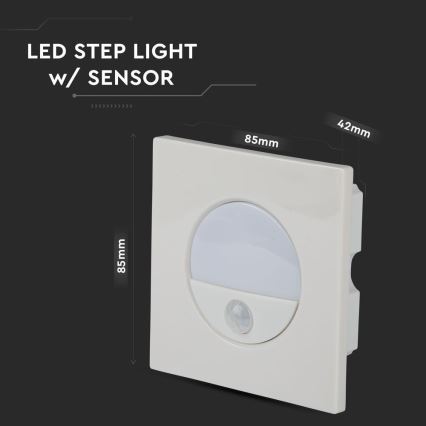 LED stopnišna svetilka s senzorjem gibanja LED/3W/230V 4000K bela