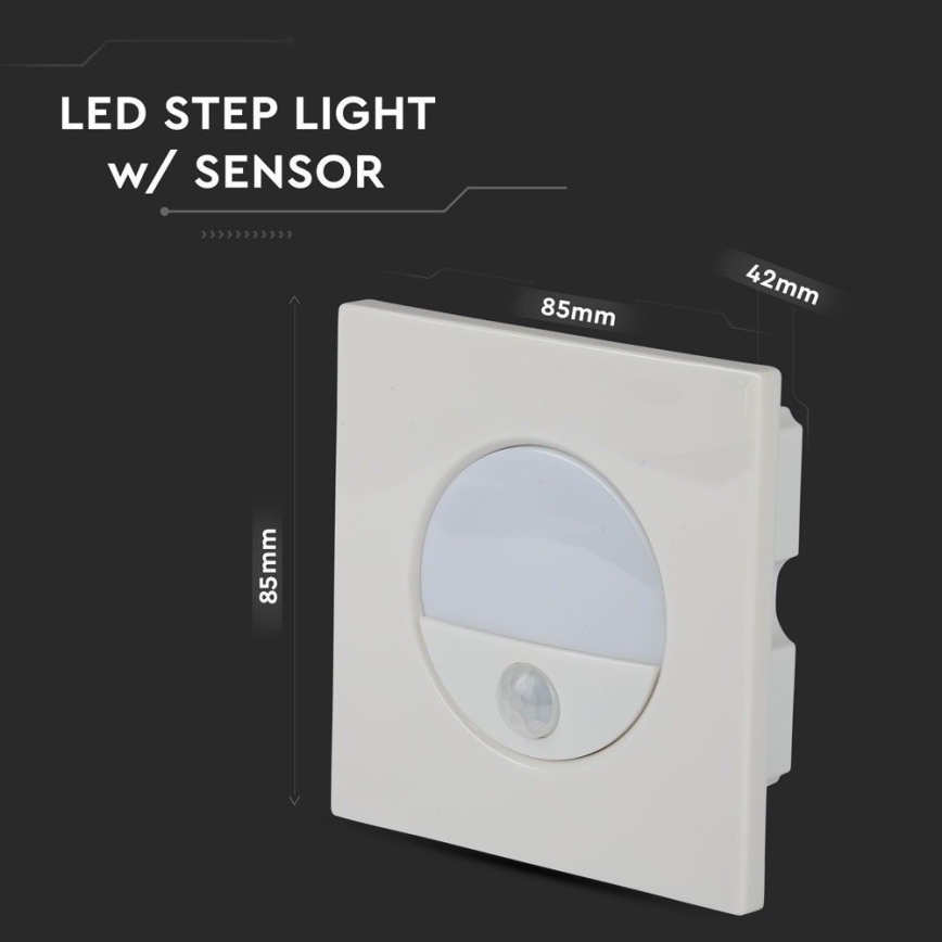 LED stopnišna svetilka s senzorjem gibanja LED/3W/230V 4000K bela