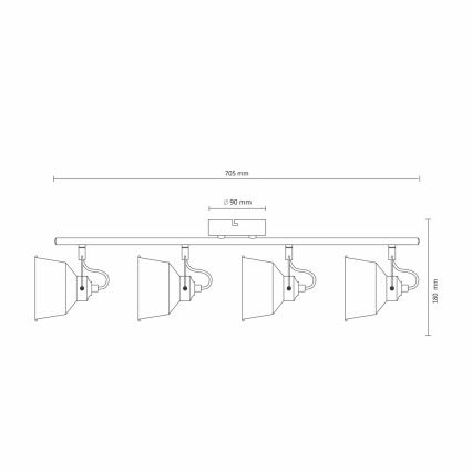 LED Stropna nadgradna svetilka 4xE14/8W/230V