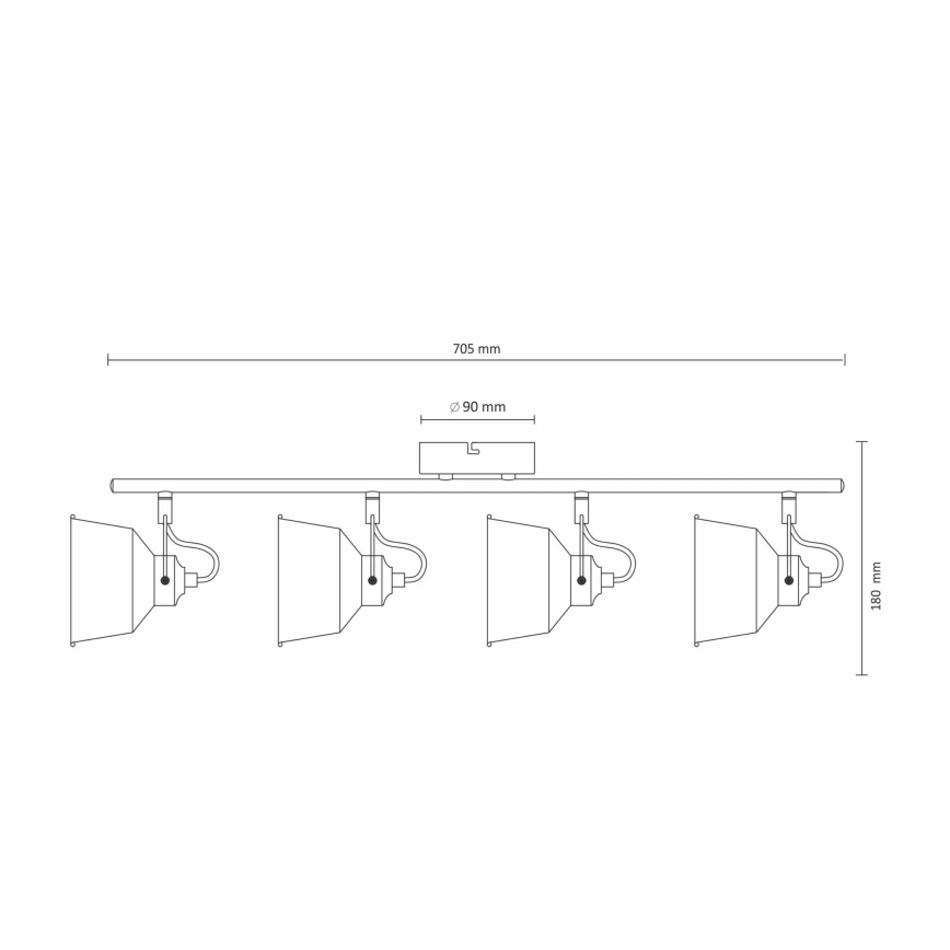 LED Stropna nadgradna svetilka 4xE14/8W/230V