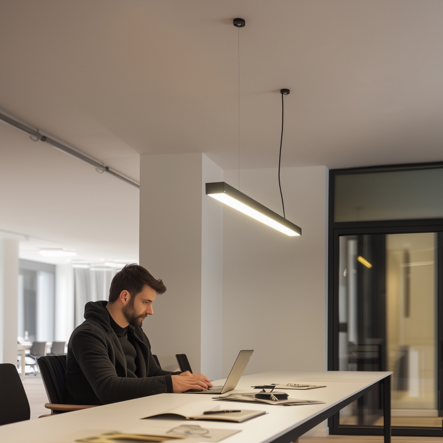 LED stropna površinsko pritrjena ali viseča svetilka CYNIDECO LED/12W/230V 4000K črna