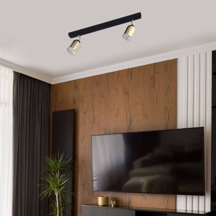 LED stropna reflektorska svetilka TOP 2xGU10/10W/230V črna/zlata