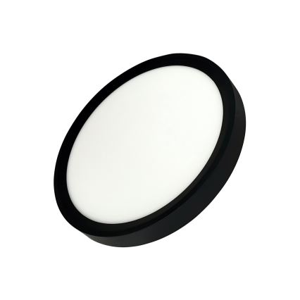 LED stropna svetilka 18 W, 230 V — nastavljive barvne temperature 3000/4000/6500 K, premer 23 cm, črna