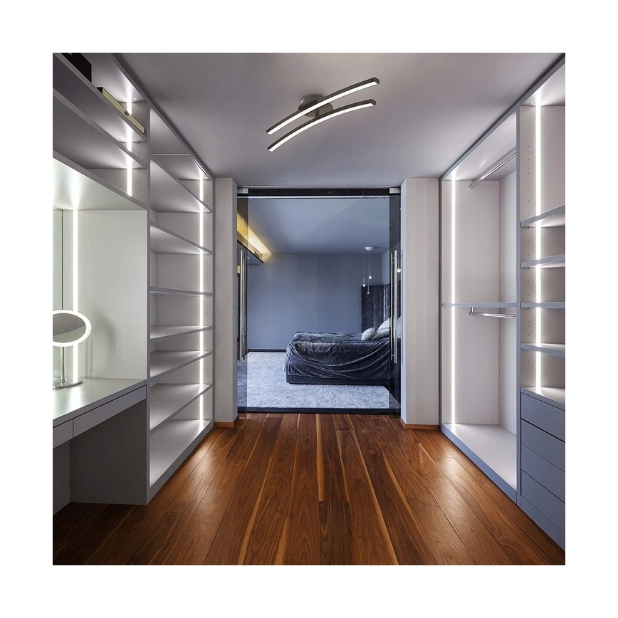 LED stropna svetilka 2xLED/6W/230V 3000K črna