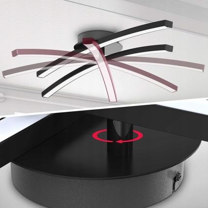 LED stropna svetilka 2xLED/6W/230V 3000K črna